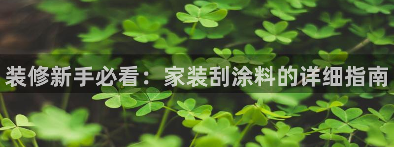 和记登陆：装修新手必看：家装刮涂料的详细指南