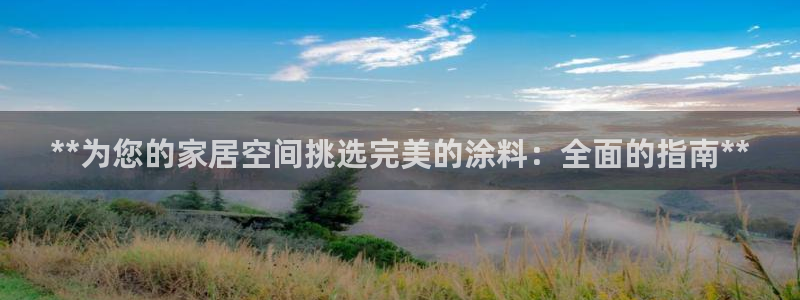 官方和记国际平台登录：**为您的家居空间挑选完美的涂料：全面的指南**