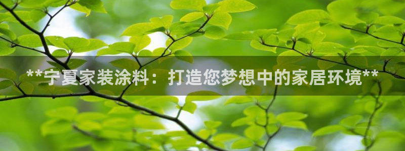 和记H88：**宁夏家装涂料：打造您梦想中的家居环境**