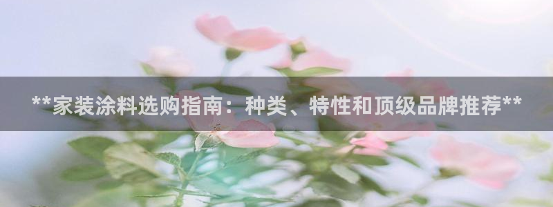 和记官方直营注册：**家装涂料选购指南：种类、特性和顶级品牌推荐**