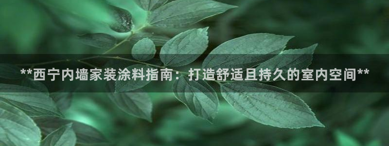 和记平台：**西宁内墙家装涂料指南：打造舒适且持久的室内空间**