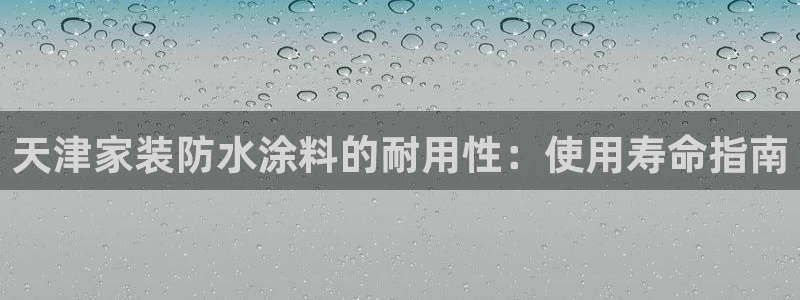 和记平台官网：天津家装防水涂料的耐用性：使用寿命指南