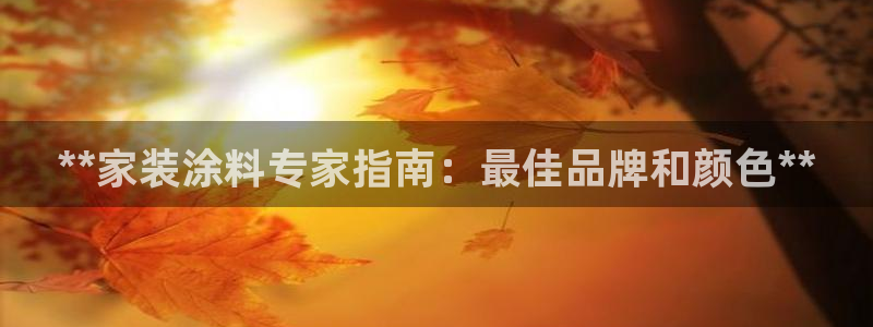和记官方网站：**家装涂料专家指南：最佳品牌和颜色**