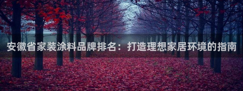 和记Ag：安徽省家装涂料品牌排名：打造理想家居环境的指南