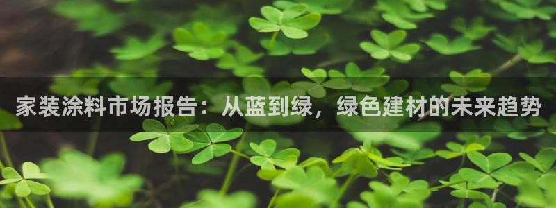 和记平台：家装涂料市场报告：从蓝到绿，绿色建材的未来趋势