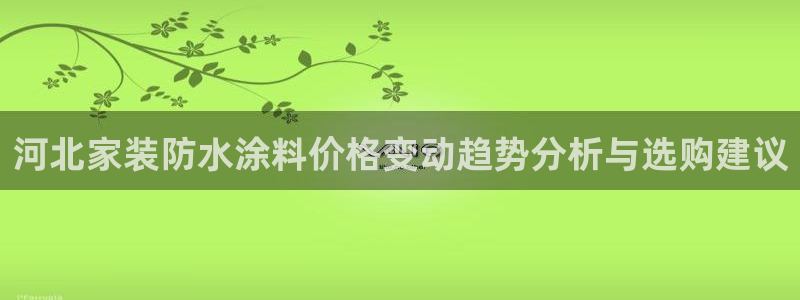和记5g电讯：河北家装防水涂料价格变动趋势分析与选购建议