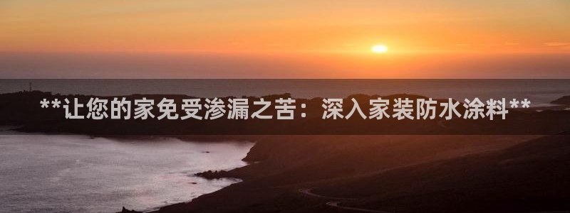 和记官网：**让您的家免受渗漏之苦：深入家装防水涂料**